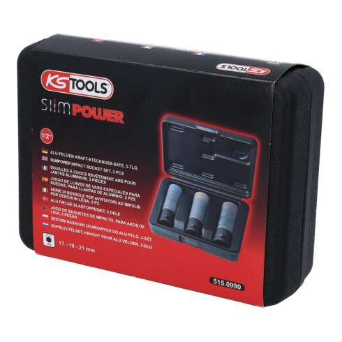 KS Tools Set bussole a impatto SlimPOWER 1/2", 3pz.