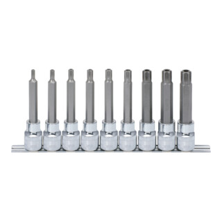 KS Tools Set bussole CHROMEplus 1/2" per bit RIBE, lunghe, 9pz. M5-M14, foro