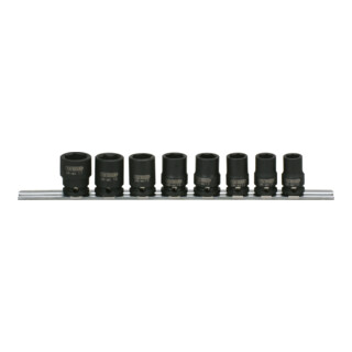 KS Tools Set bussole esagonali 3/8" per avvitatori ad impulsi, corte, 8pz.
