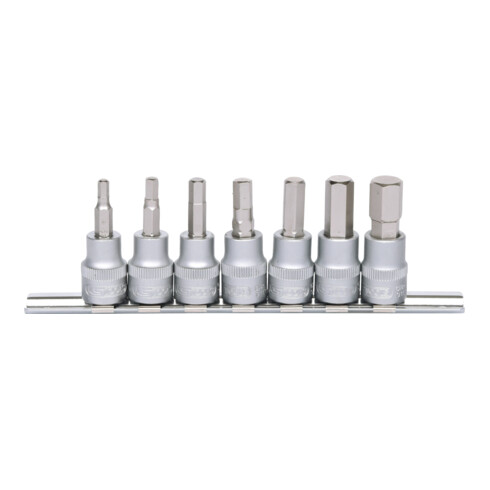 KS Tools Set bussole per bit 3/8" ad esagono incassato, 7pz.