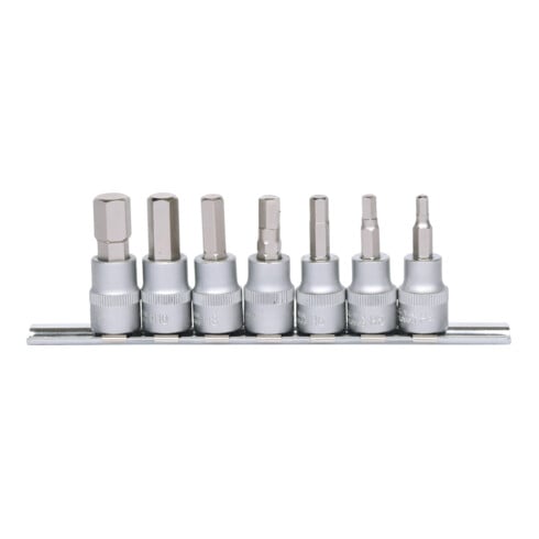 KS Tools Set bussole per bit 3/8" ad esagono incassato, 7pz.