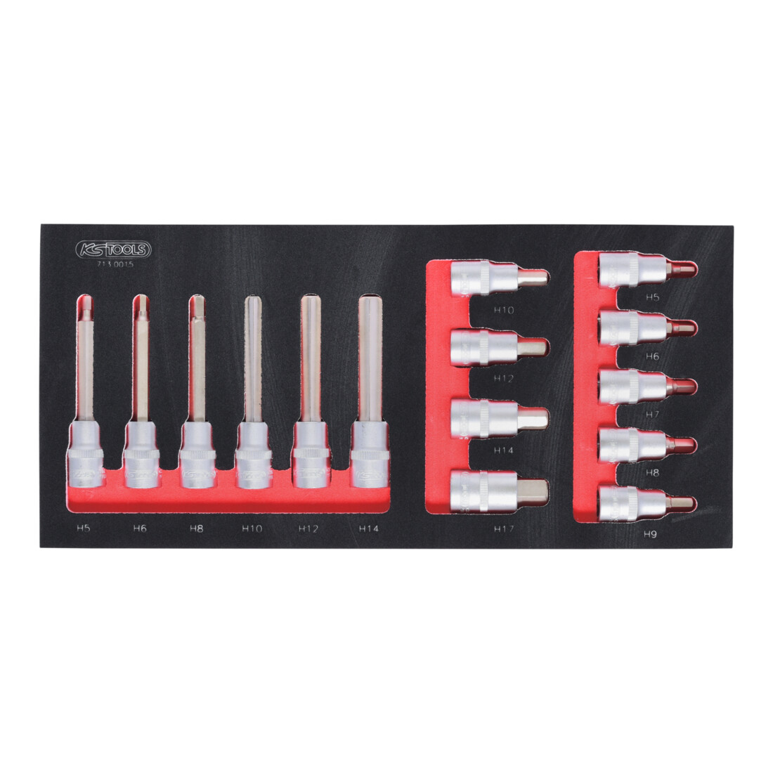KS Tools Set bussole per bit SCS 1/2", 15pz. in modulo 1/3