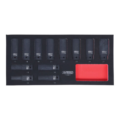 KS Tools Set bussole SCS 1/2", per avvitatori a percussione, 12pz. in modulo 1/3