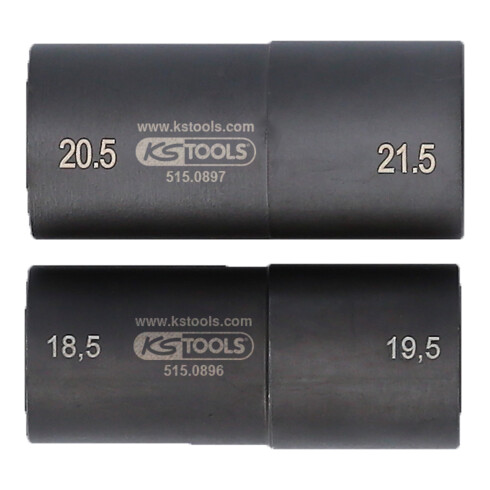 KS Tools Set bussole speciali per cerchi in alluminio 1/2" per Ford, 18,5/19,5/20,5/21,5mm, 2pz.