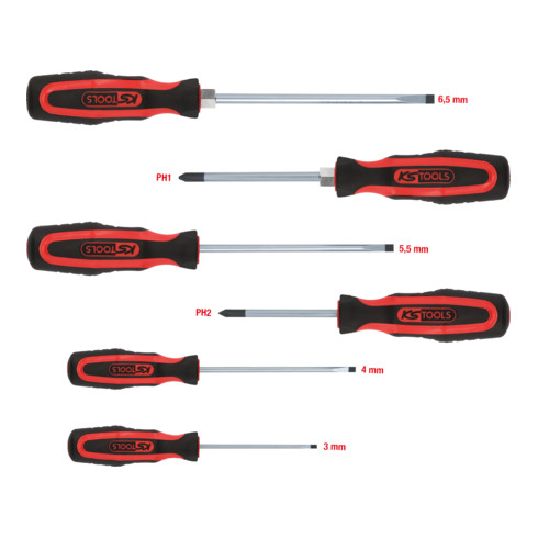 KS Tools Set cacciaviti ERGOTORQUEplus, 6pz. a intaglio, PH