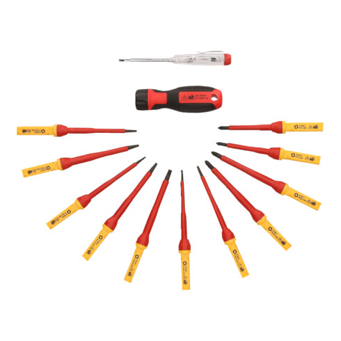 KS Tools Set cacciaviti VDE con lame a cambio rapido, 13pz.