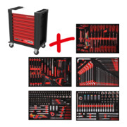 KS Tools Set carrello da officina Performanceplus P10, 299 utensili per 5 cassetti