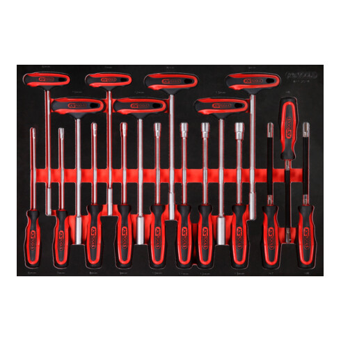 KS Tools Set chiavi angolari a T con inserto di espanso, 18pz.