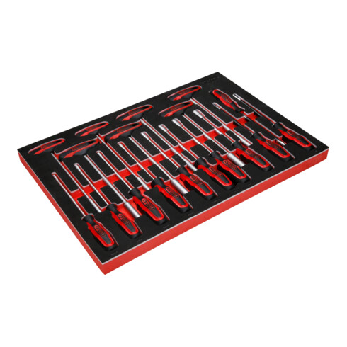 KS Tools Set chiavi angolari a T con inserto di espanso, 18pz.