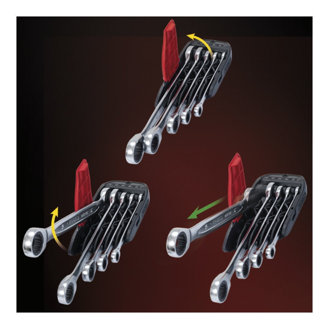 KS Tools Set chiavi combinate a cricco DUO GEARplus, 5pz.