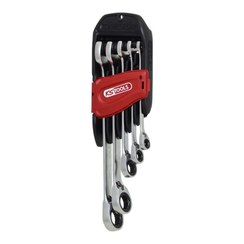 KS Tools Set chiavi combinate a cricco GEARplus® con anello di tenuta, inclinate, 5pz.