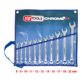 KS Tools Set chiavi combinate CHROMEplus, inclinate, 11pz.