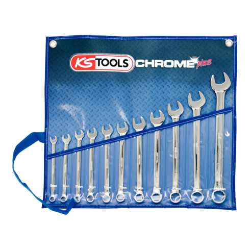 KS Tools Set chiavi combinate CHROMEplus, inclinate, 11pz.