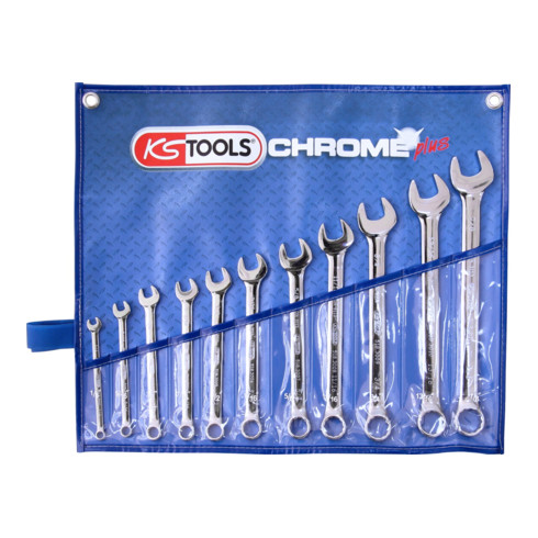KS Tools Set chiavi combinate CHROMEplus, inclinate, 11pz. in pollici