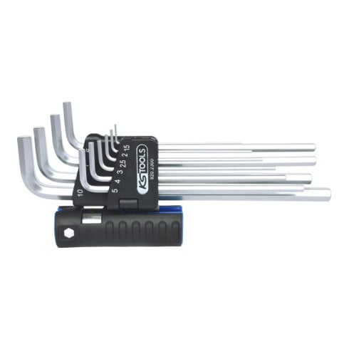 KS Tools Set chiavi maschio a esagono incassato, piegate 3in1, 10pz. XL