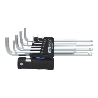 KS Tools Set chiavi maschio a esagono incassato, piegate 3in1, 10pz. XL, a sfera
