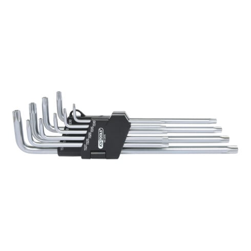 KS Tools Set chiavi maschio piegate a 5 punte, con foro, lunghe, 9pz.