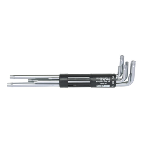 KS Tools Set chiavi maschio piegate TX 3in1 con foro, 8pz. XL