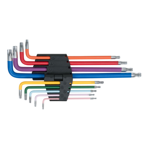 KS Tools Set chiavi maschio piegate TX a sfera, lunghe, 9pz.