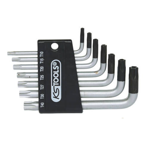 KS Tools Set chiavi maschio piegate TX con foro, corte, 7pz.TB10-TB40