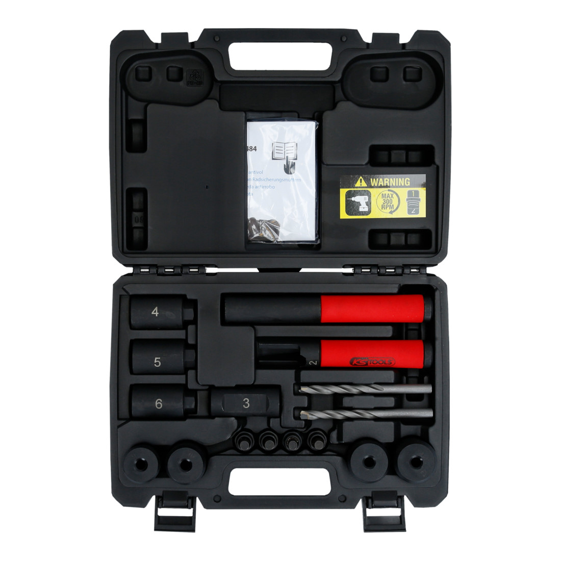 KS Tools set d'alésage pour serrure de jante, 16 pcs.