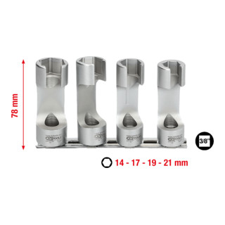 KS Tools set de clés spéciales pour lignes d'injection 3/8 pouce, 4 pcs