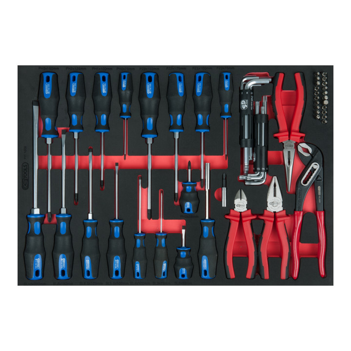 KS Tools set de pinces et de tournevis, 59 pièces en système 1/1