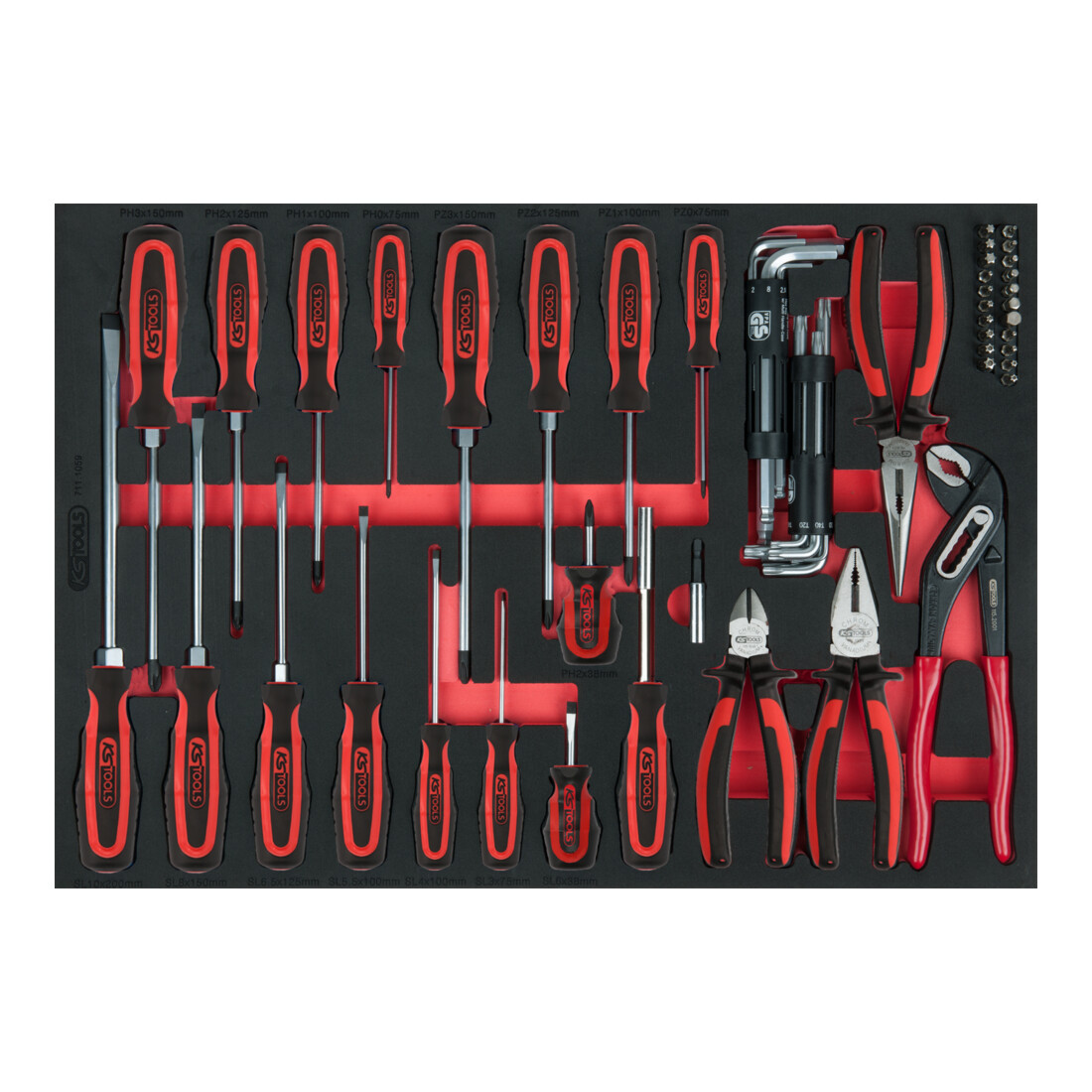 KS Tools set de pinces et de tournevis, 59 pièces en système 1/1