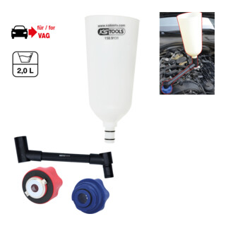 KS Tools Set d'entonnoirs à huile avec bras pivotant pour VAG, 4 pcs