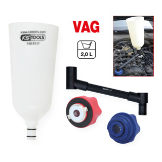 KS Tools Set d'entonnoirs à huile avec bras pivotant pour VAG, 4 pcs