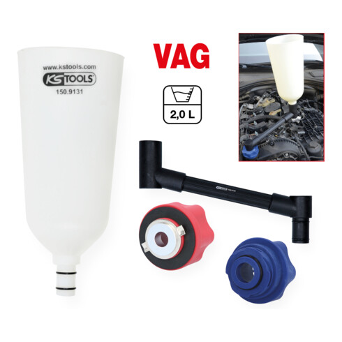 KS Tools Set d'entonnoirs à huile avec bras pivotant pour VAG, 4 pcs