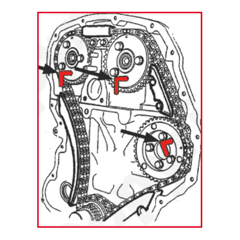 KS Tools Set di attrezzi Ford per regolazione motore, 11pz.