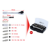 KS Tools Set di bit 1/4", 24pz.