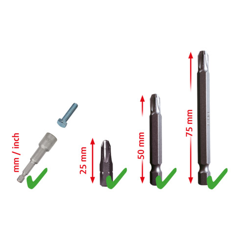 KS Tools Set di bit CLASSIC 1/4", 208pz.