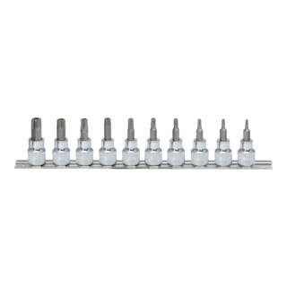KS Tools Set di bussole CHROMEplus 3/8" TX, foro, 10pz.,TB10-TB55