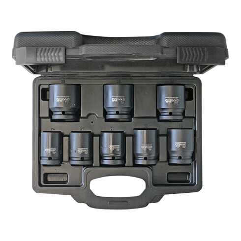 KS Tools Set di bussole esagonali 3/4" per avvitatori ad impulsi, corti, 24-38mm, 8pz.