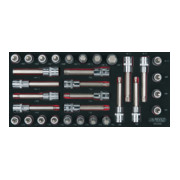 KS Tools Set di bussole per bit CHROMEplus SCS 1/2", 32pz., in modulo 1/3-1