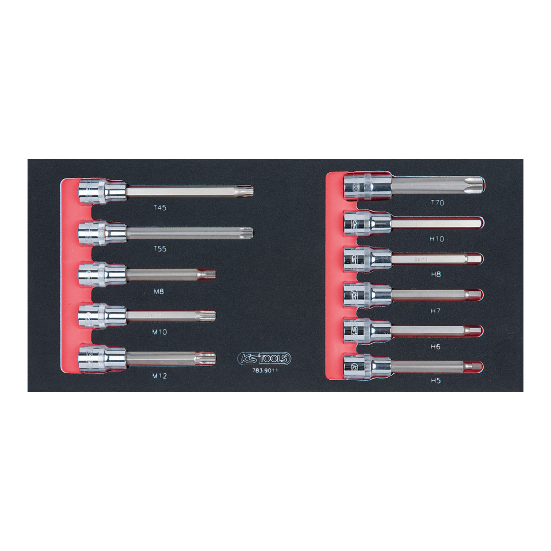 KS Tools Set di bussole per bit SCS CHROMEplus 1/2", 11pz. in modulo 1/3