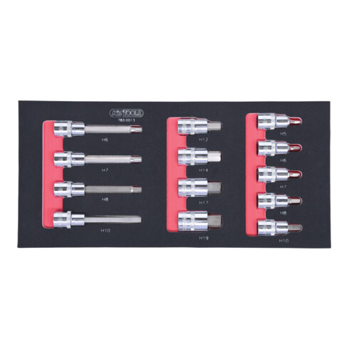 KS Tools Set di bussole per bit SCS CHROMEplus 1/2", 13pz. in modulo 1/3