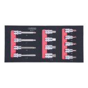 KS Tools Set di bussole per bit SCS CHROMEplus 1/2", 13pz. in modulo 1/3-3