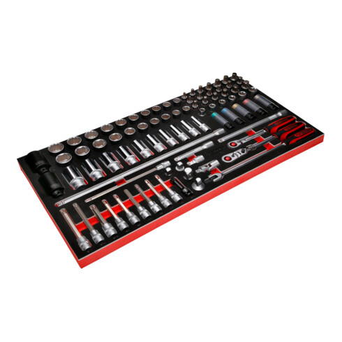 KS Tools Set di chiavi a bussola 1/2", con inserto di espanso, 85pz.