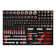 KS Tools Set di chiavi a bussola 1/4" + 3/8" + 1/2", con inserto di espanso, 139pz.