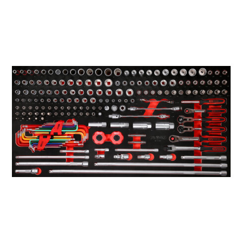 KS Tools Set di chiavi a bussola 1/4" + 3/8", con inserto di espanso, 183pz.