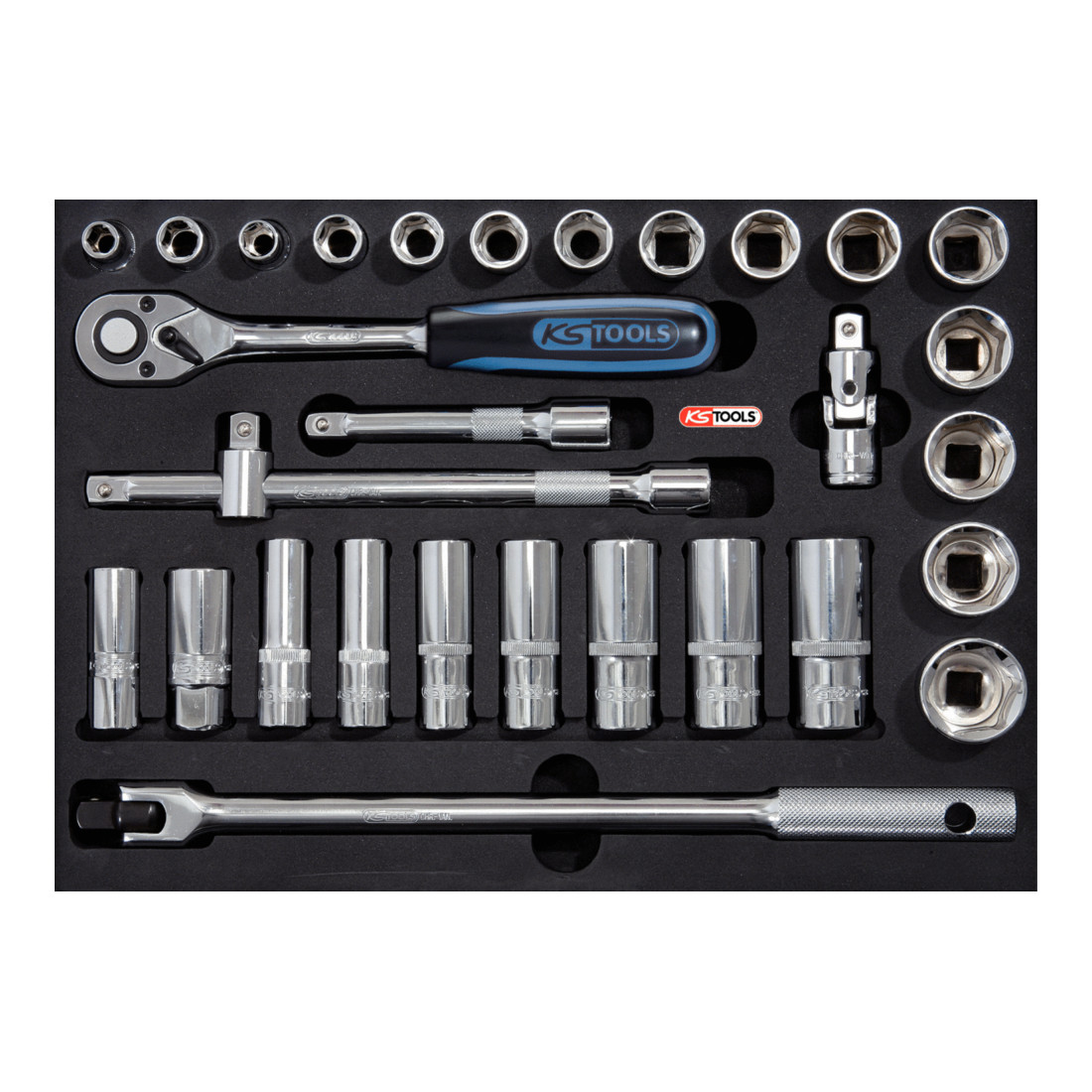 KS Tools Set di chiavi a bussola CHROMEplus 1/2" 30pz. in modulo 1/2
