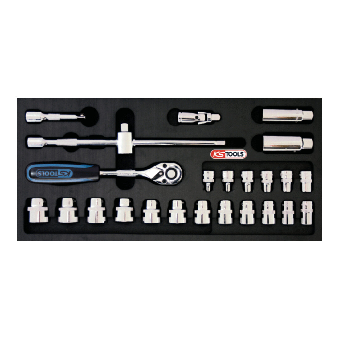 KS Tools Set di chiavi a bussola CHROMEplus 3/8" 25pz. in modulo 1/3