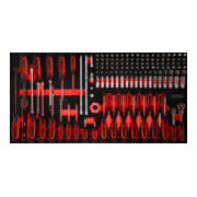 KS Tools Set di chiavi a bussola e cacciaviti 1/4", con inserto di espanso, 146pz.
