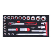 KS Tools Set di chiavi a bussola SCS 1/2", 24pz. in modulo 1/3-3