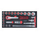 KS Tools Set di chiavi a bussola SCS CHROMEplus 1/2", 24pz. in modulo 1/3-1