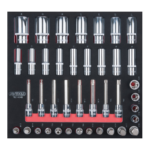 KS Tools Set di chiavi a bussola SCS CHROMEplus 1/2", 40pz. in modulo 2/3