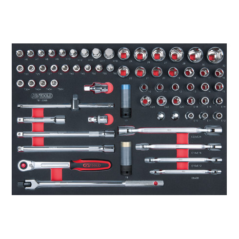 KS Tools Set di chiavi a bussola SCS CHROMEplus 1/2", 66pz. in modulo 1/1